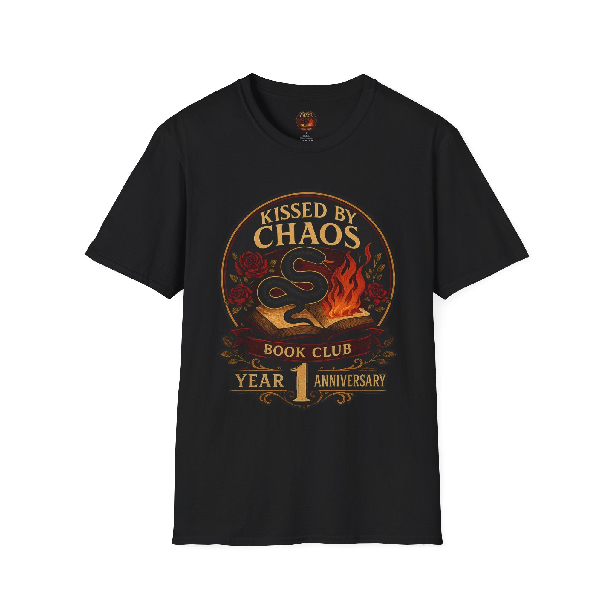 Kissed By Chaos Book Club – 1 Year Anniversary Edition Tee 💋🔥